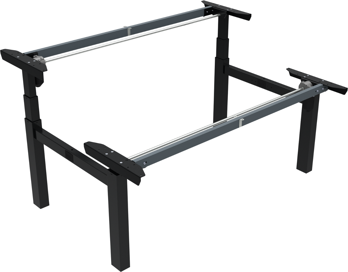 Hæve- Sænkestel Dobbeltbord Zennord Omnilift Justerbart Sort Metal H65-125x119x152