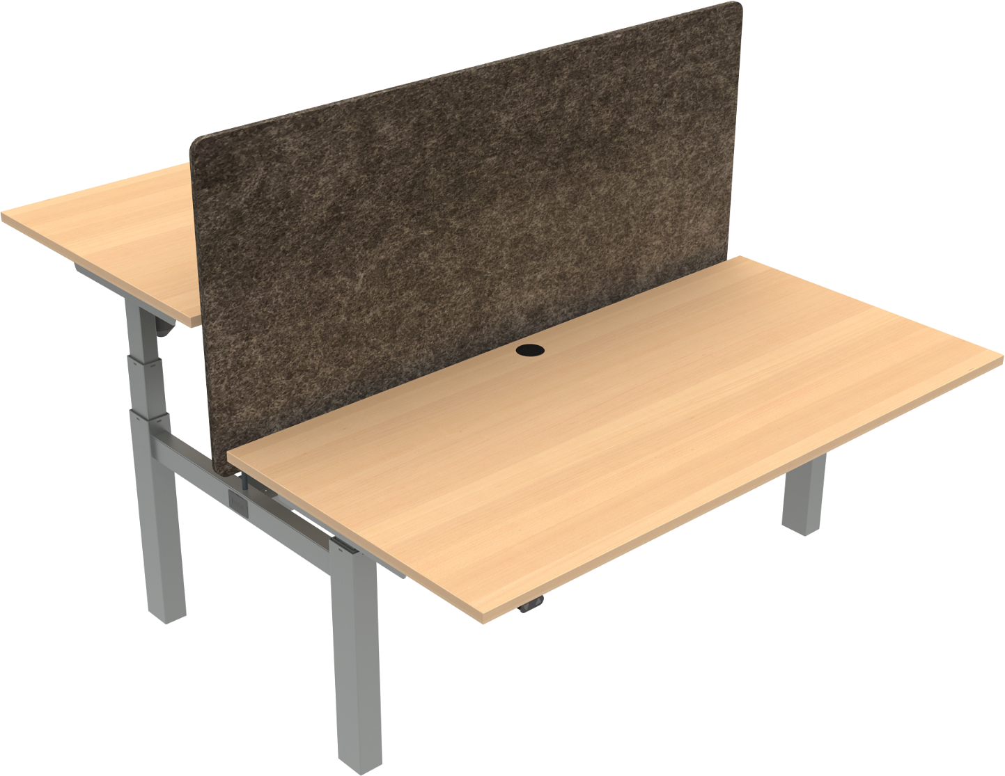 Hæve-sænkebord Zennord Omnilift 160x80 cm – Natur/Sølv Tilbud