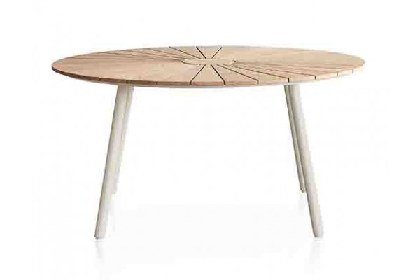 Daneline Eva Teak Havebord ø150   Latte