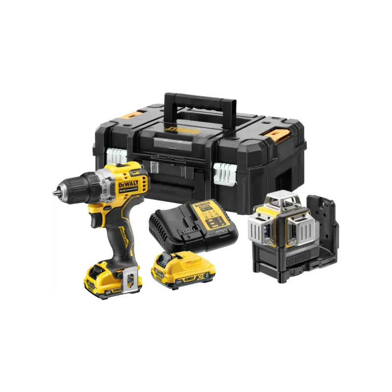 Dewalt 12v Sæt Skruemaskine 360gr Laser 2x2 0ah Dck212d2t-