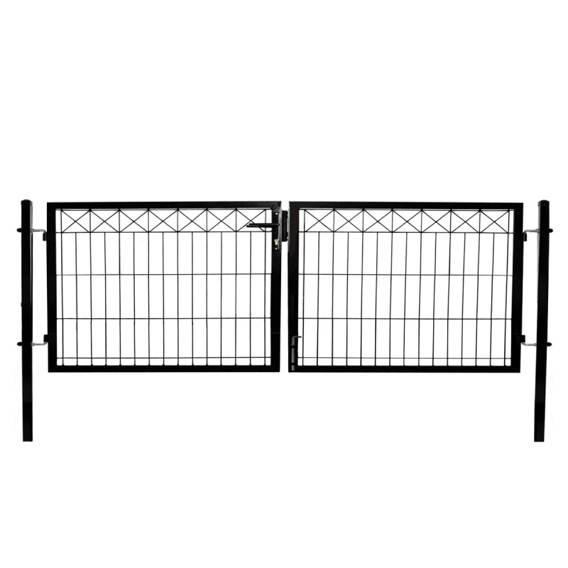 Hortus Dobbeltlåge Til Panelhegn Med Deko   100   300     Sort