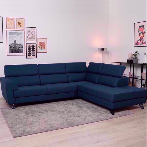 Scandinavian Living Billund Sofa Open End Blå Stof    Justerbar Nakkestøtte 98     44     Møbelsalg