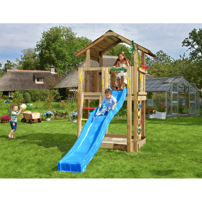 Jungle Gym Chalet     Legetårn 315   182   428   Med Grøn Rutsjebane