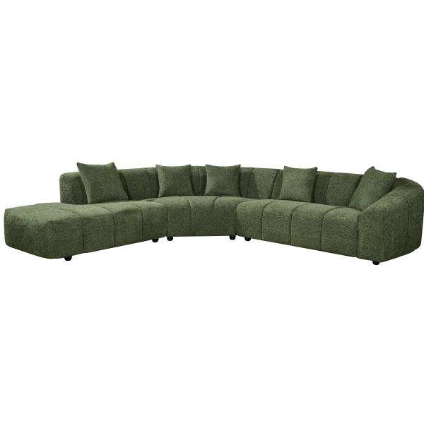 Homeville Lund Venstrevendt Stof Grøn 319x95x75cm