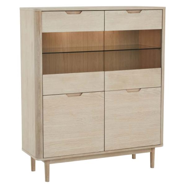 Furnhouse Nyborg Høj Skænk   Hvidolieret 124x45x146cm
