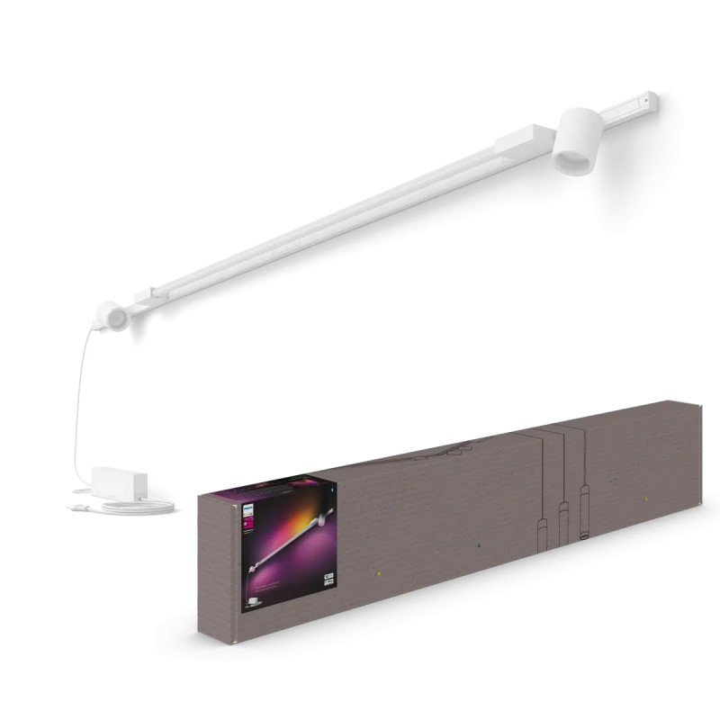 Philips Hue Perifo Vægskinnesæt Hvid Med   Cylinder Spots   Lysbar