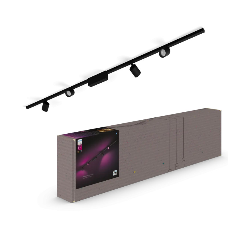 Philips Hue Perifo White And Color Ambiance Loftskinnesæt Sort Med   Cylinder Spots