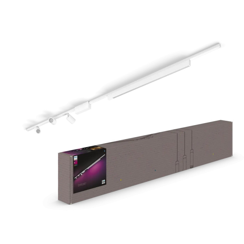 Philips Hue Perifo White And Color Ambiance Loftskinnesæt Hvid Med   Cylinder Spots   Lysbar
