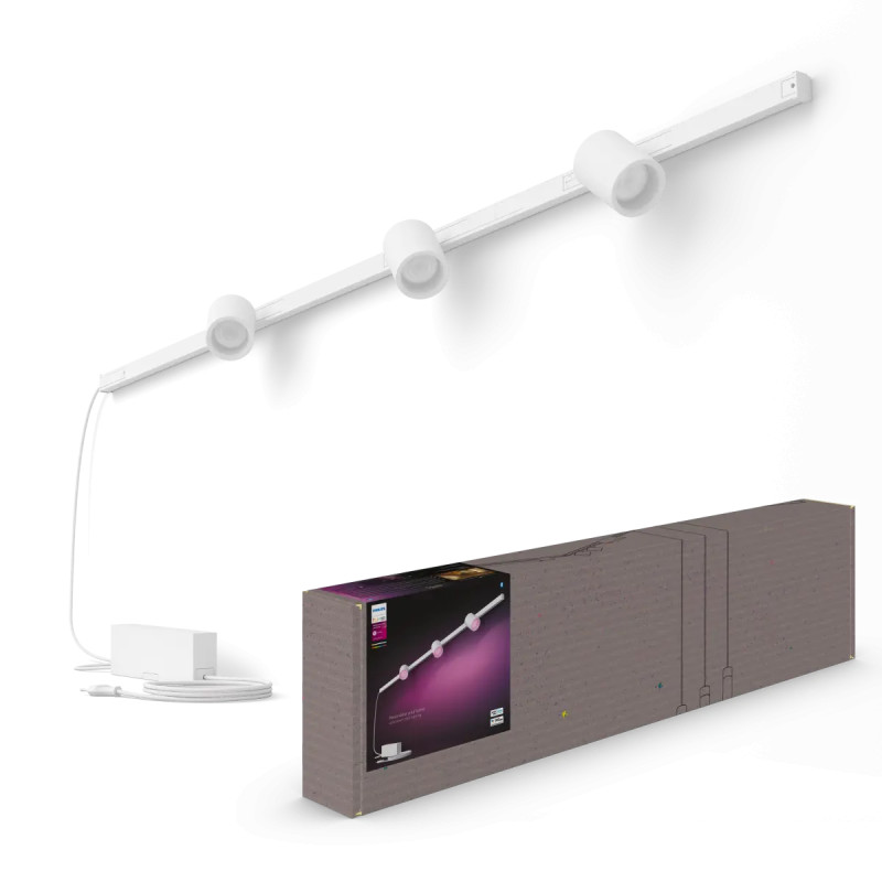 Philips Hue Perifo White And Color Ambiance Loftskinnesæt Hvid Med   Cylinder Spots