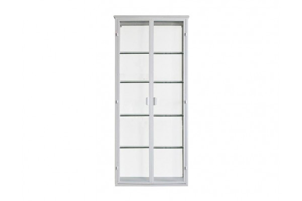 Vordingborg Væghængt Vitrineskab   Metal 70x25x160   Hvid