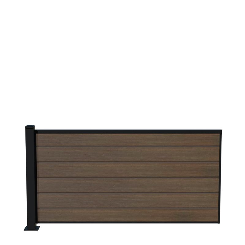 Wimex Livø Prime T90 V-profil WPC Matbrun Stolpe med Fod