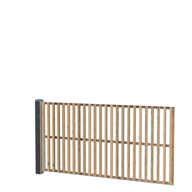 Wimex Trend Lamelhegn i Termotræ med Galv. Stolpe 995x1863 mm