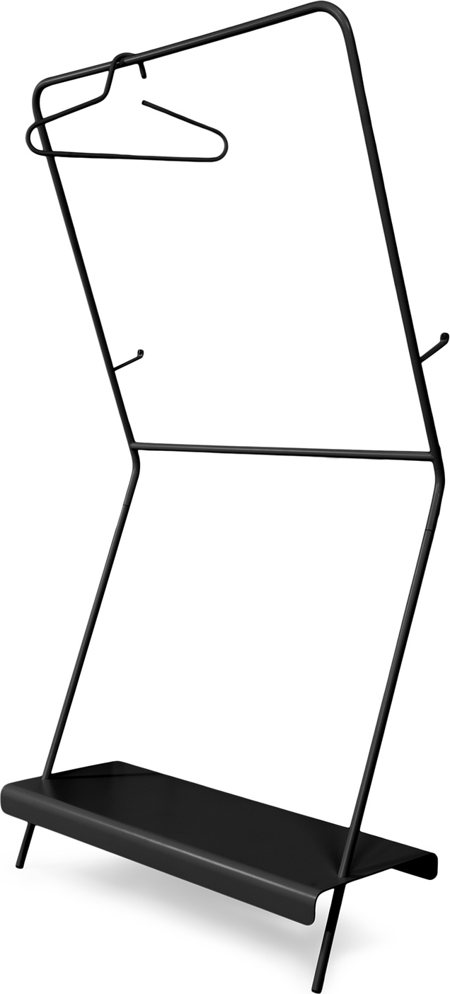 Knagerække Nox Spinder Design   Sortlakeret Stål Med Hatthylde   Bundhylde 166x91 5x35