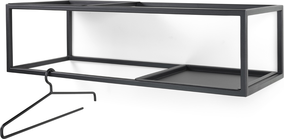 Knagerække   Hattehylde Spinder Design Strato Stål Sort Minimalistisk Design 78ã 31