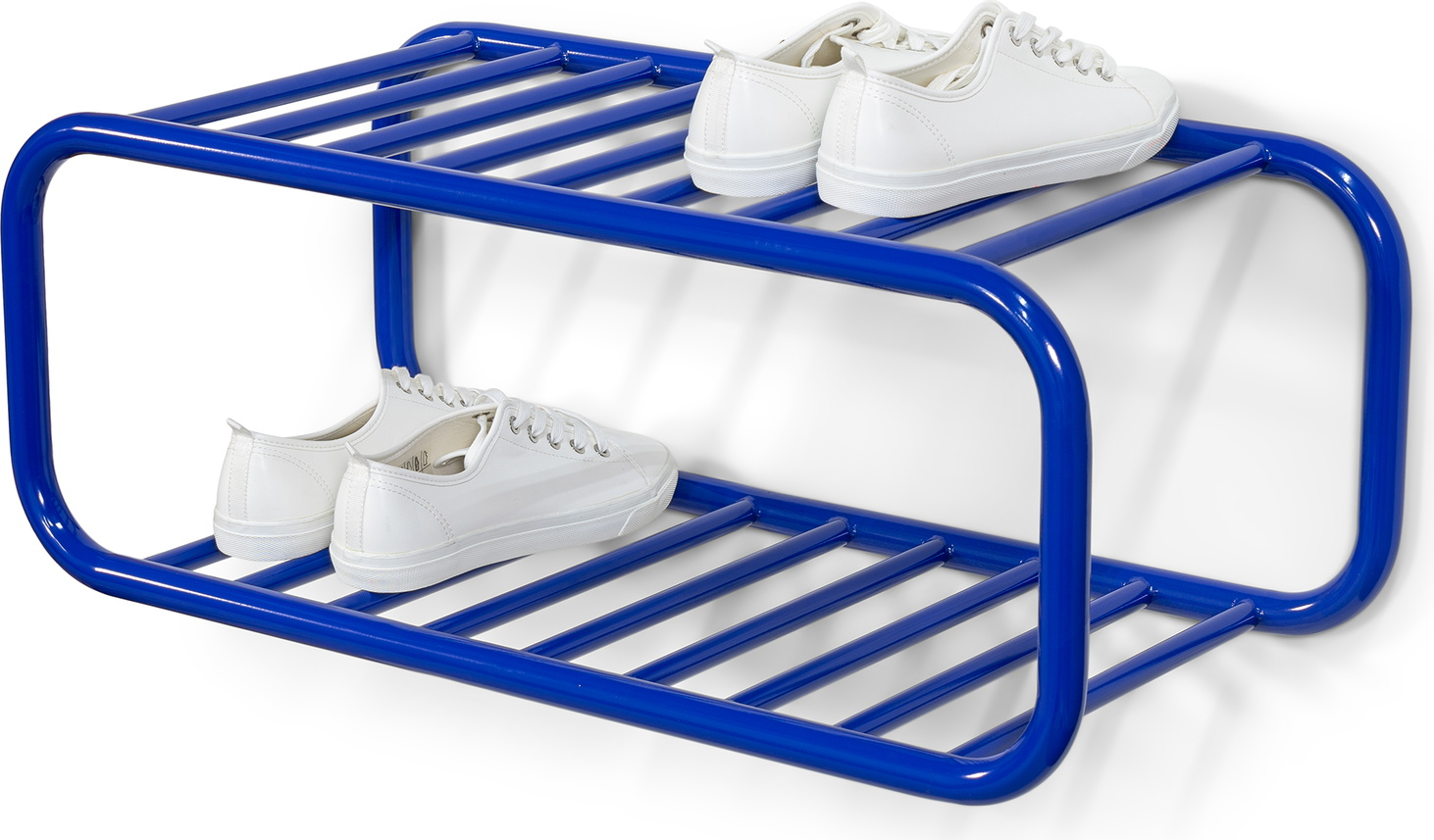 Spinder Design Retro Skoreol   Ultramarin Pulverlakeret Stål Vægmonteret Skohylde H28ã B72ã D35