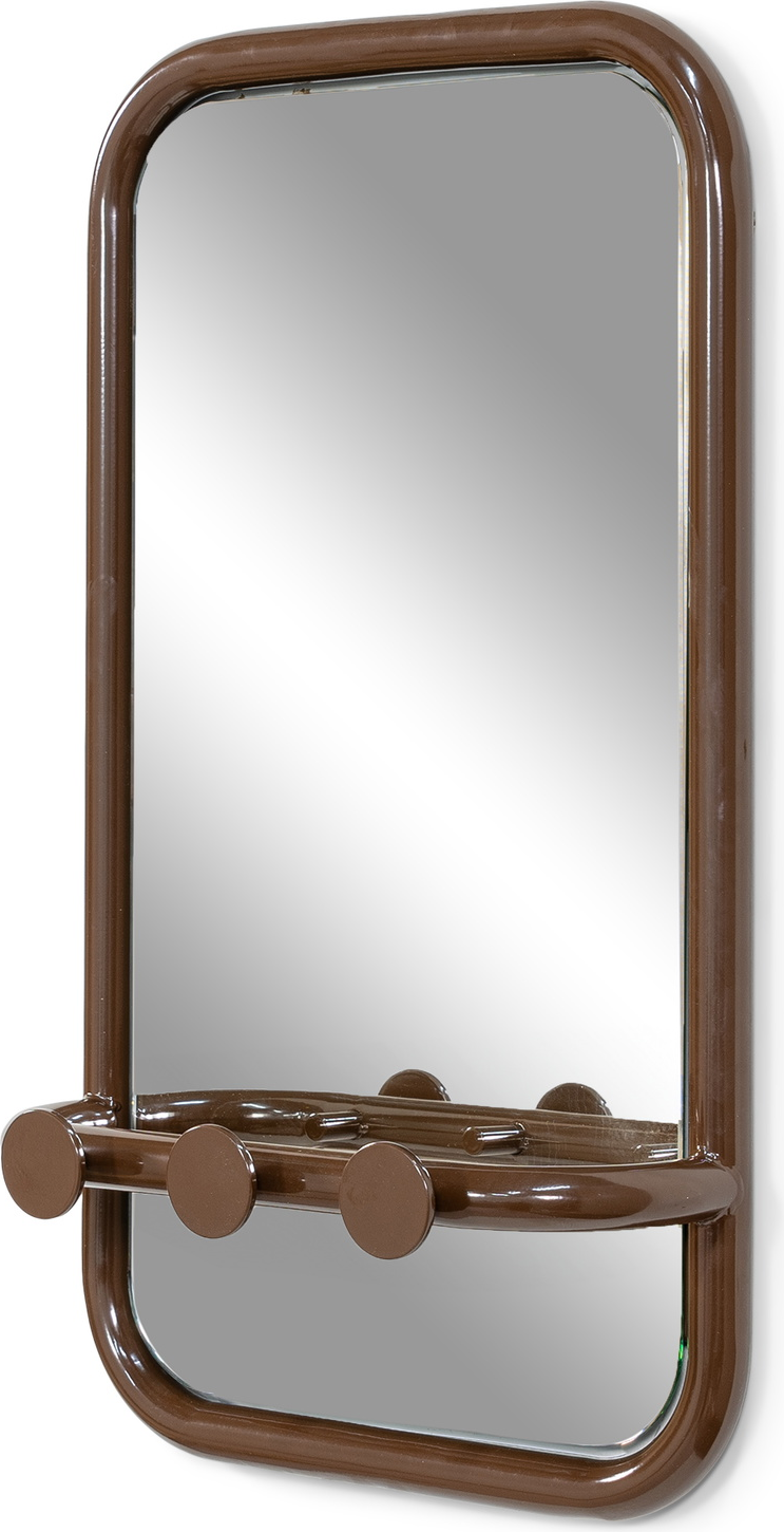 Vægspejl Spinder Design Retro Med   Kroge Chokoladebrun Pulverlakeret Stål 60x35