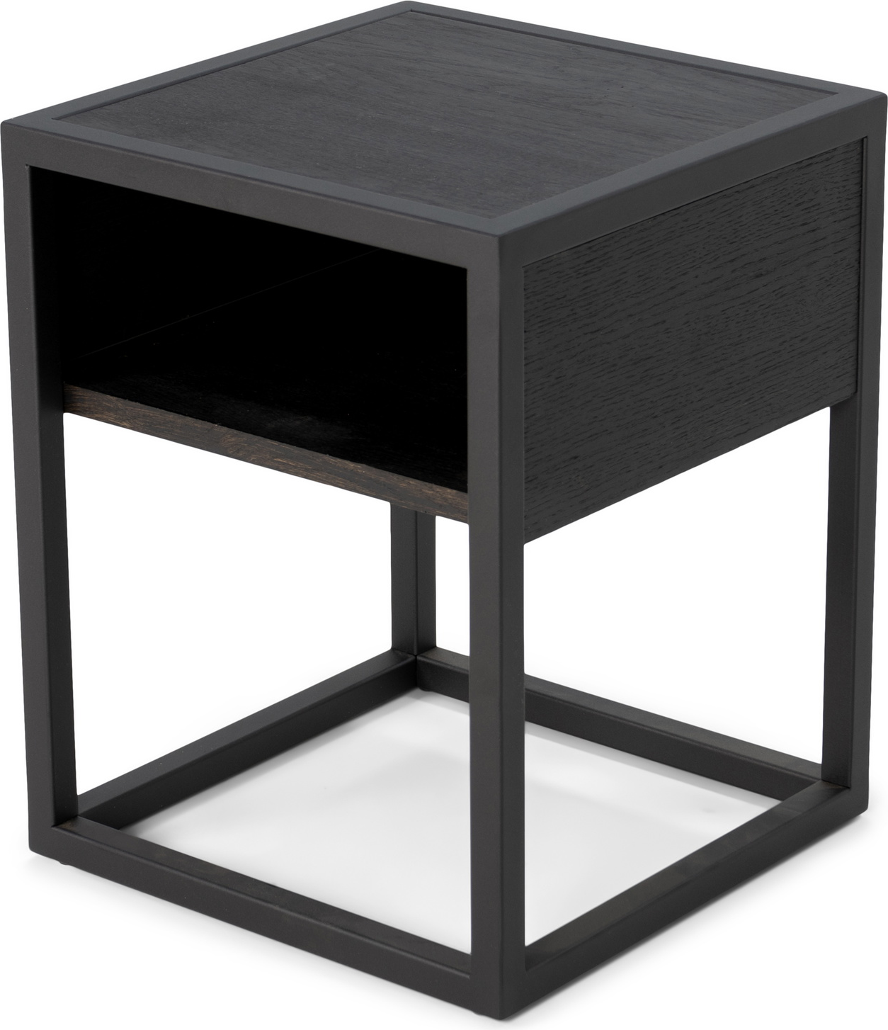 Natbord Sengebord Spinder Design Diva 50ã 40ã 40   Sort Lakeret Stål   Egetræ