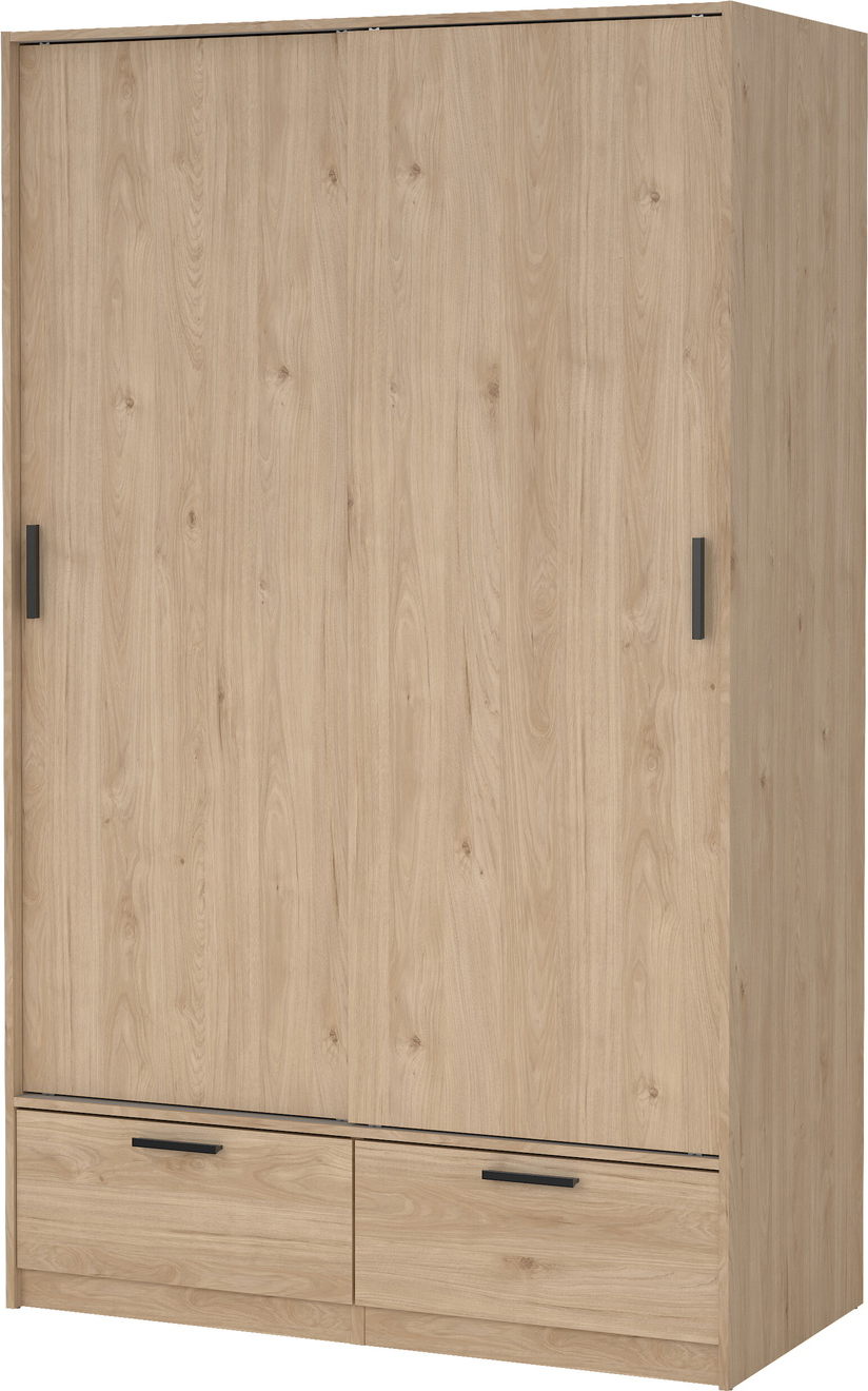 Garderobeskab Vesterholm Liva   Døre   Skuffer Justerbare Hylder Jackson Hickory H200ã B121ã D60   Fsc