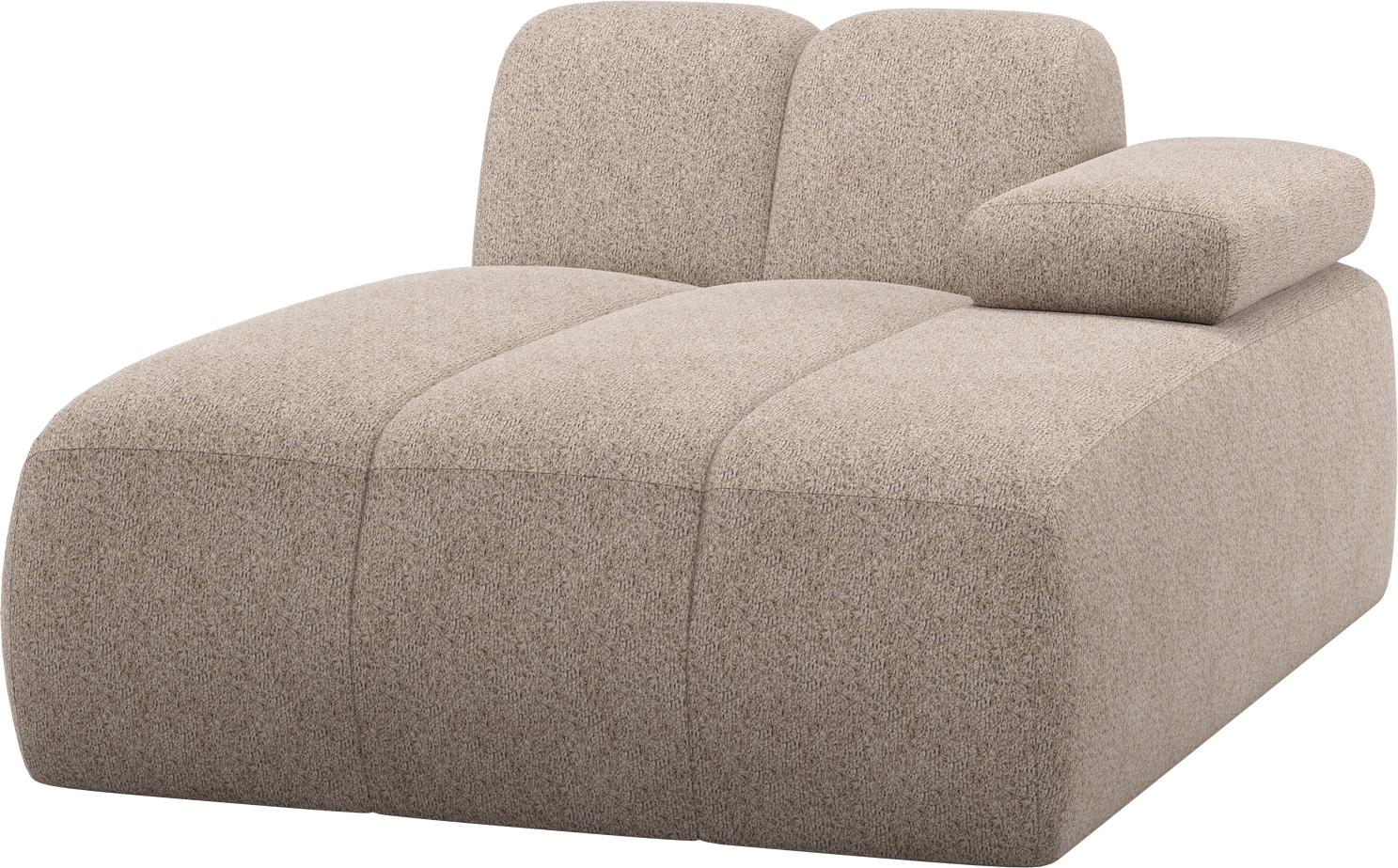 Modulsofa Woood Mojo Chaiselong Højre 284x160   Mørk Sand Valley   Chenille Blød   Voluminøs