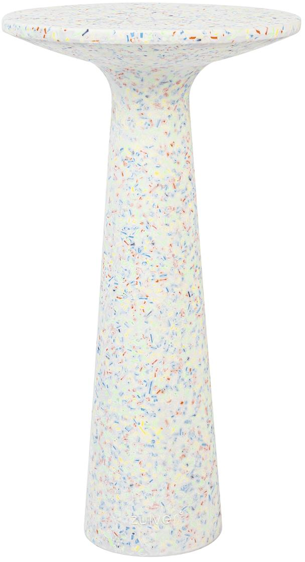 Sidebord Småbord Zuiver Victoria Offwhite Terrazzo ø30   H56   Indendørs Udendørs