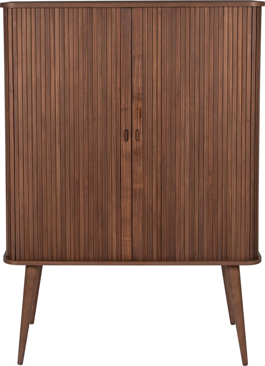 Højskab Zuiver Barbier Valnødfiner Med   Glashylder 140x100x45
